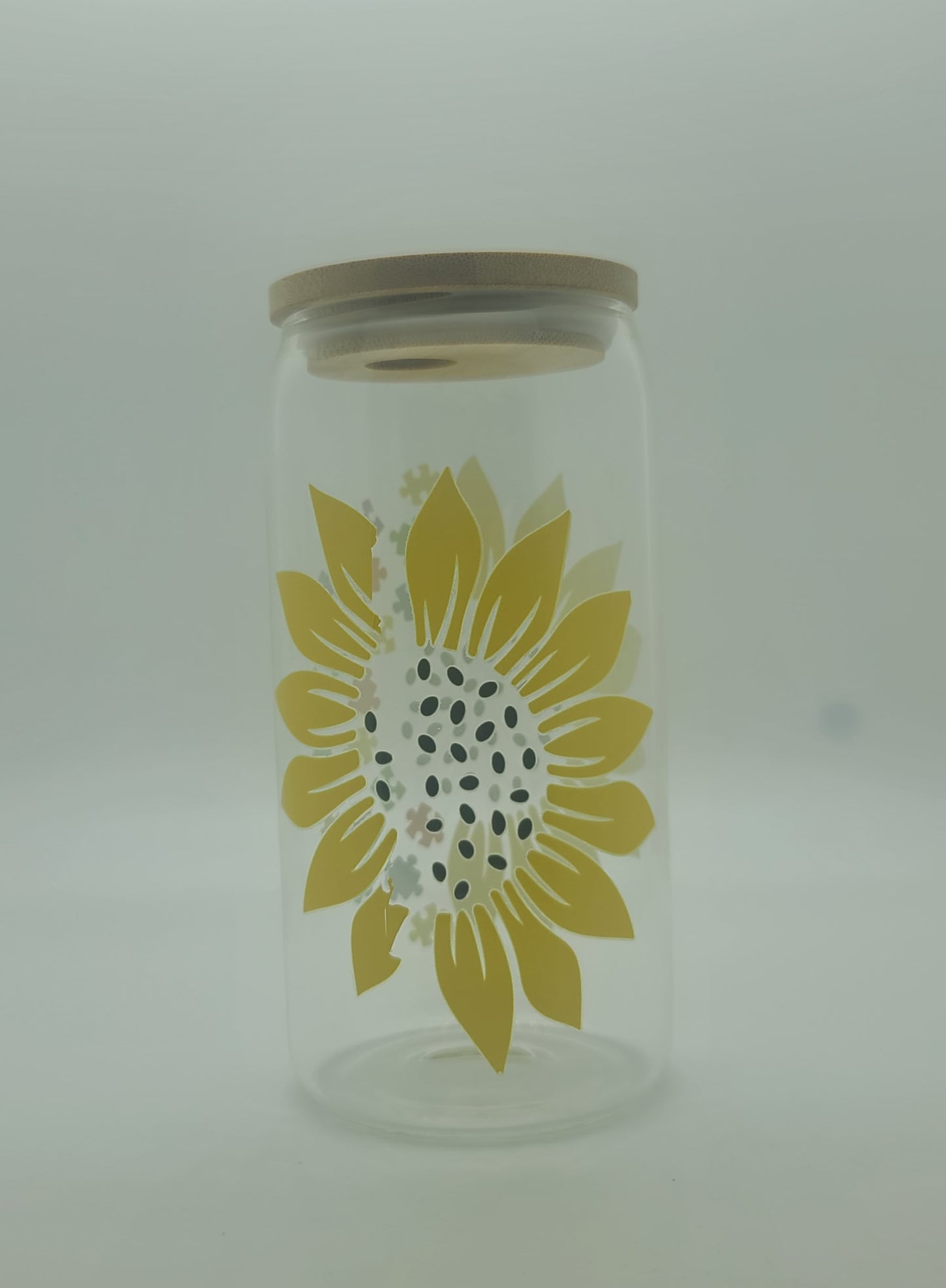Autisim sunflower glass can
