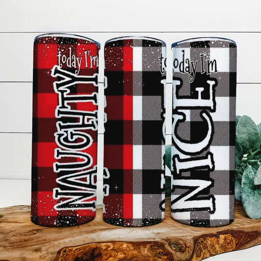 20oz Naughty or Nice Christmas tumbler