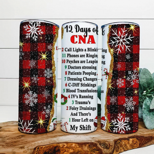 20oz  12 Days of CNA Christmas tumbler