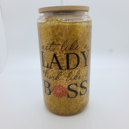 16oz Lady Boss glass can